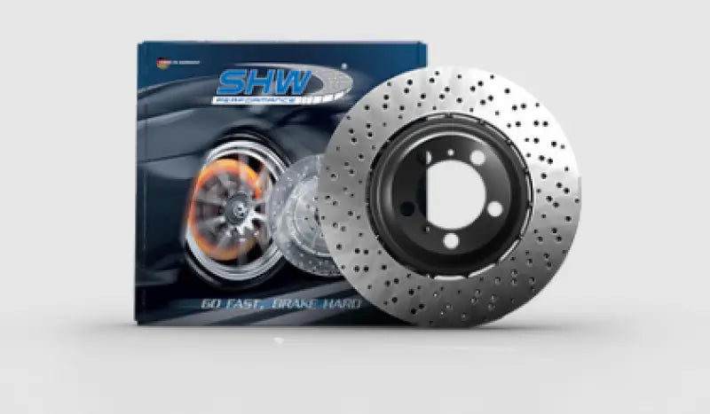 SHW 20-21 Porsche Carrera/Carrera S Front Left Drilled-Dimpled Lightweight Brake Rotor - Truck & Automotive