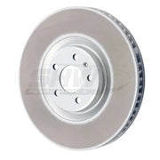 Silver brake rotor for Porsche Macan GTS, smooth monobloc brake rotor upgrade