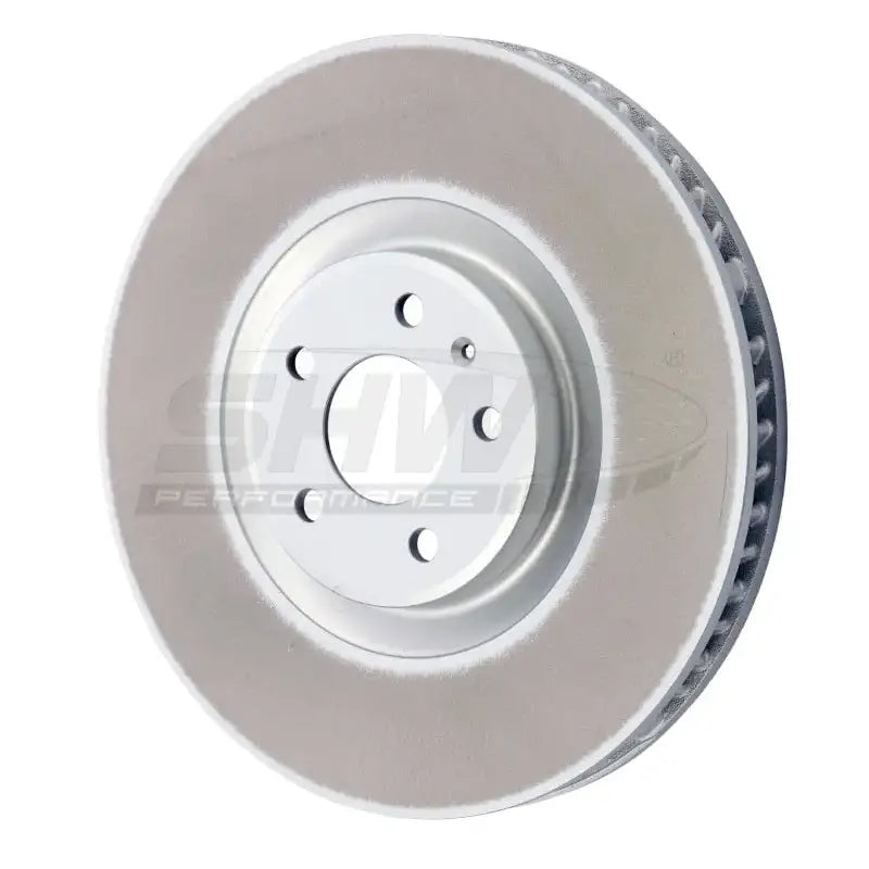 Silver brake rotor for Porsche Macan GTS, smooth monobloc brake rotor upgrade