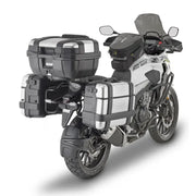 Motorcycle with luggage cases showing Side Case Hardware Hon for durable case hardware hon