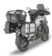 Motorcycle with luggage cases showing Side Case Hardware Hon for durable case hardware hon