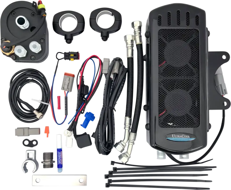 ULTRACOOL Side Mount Oil Cooler Tc Touring `09 16 Gloss Blk