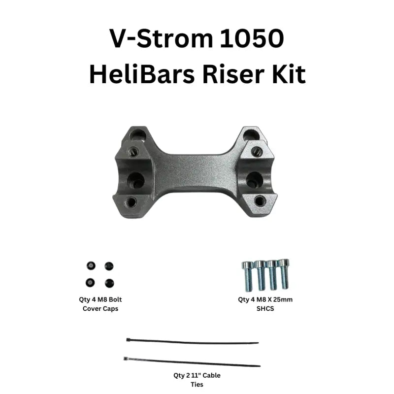 Handlebar Risers Silver Suz - HELIBARS