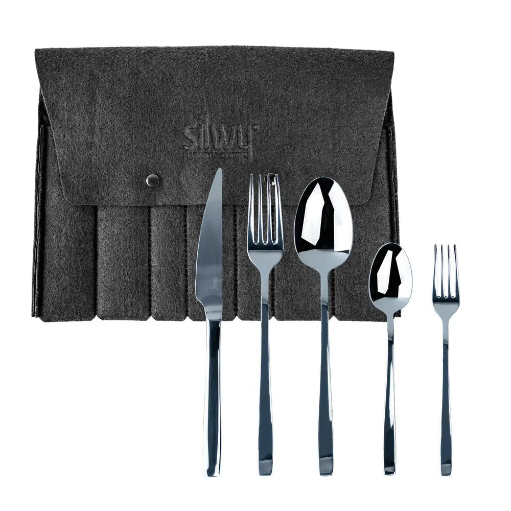 Silwy Magnet Cutlery With Subtle Silwy® Embossing Flatware EBS-G-5 - Silwytravel Set