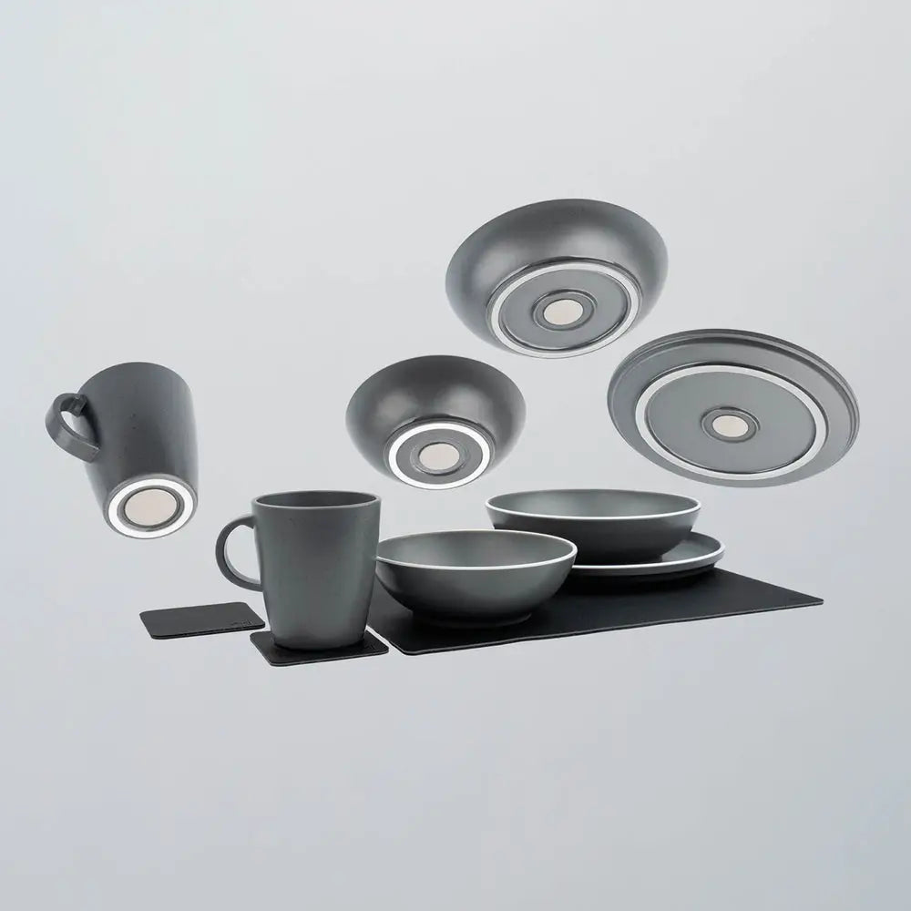 Silwy Magnet Made In Germany Dish Set SYBR-KGS-11-DG - Gray Tableware