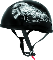Black motorcycle helmet with biker skull graphic from Skid Lids Biker Skull Original Helmet 2XL