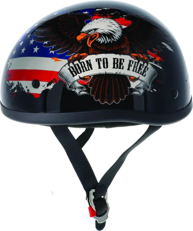 Motorcycle helmet with freedom eagle and American flag design by Skid Lids Freedom