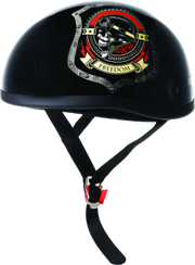 Black Skid Lids Freedom Original Helmet with skull graphic for XL size