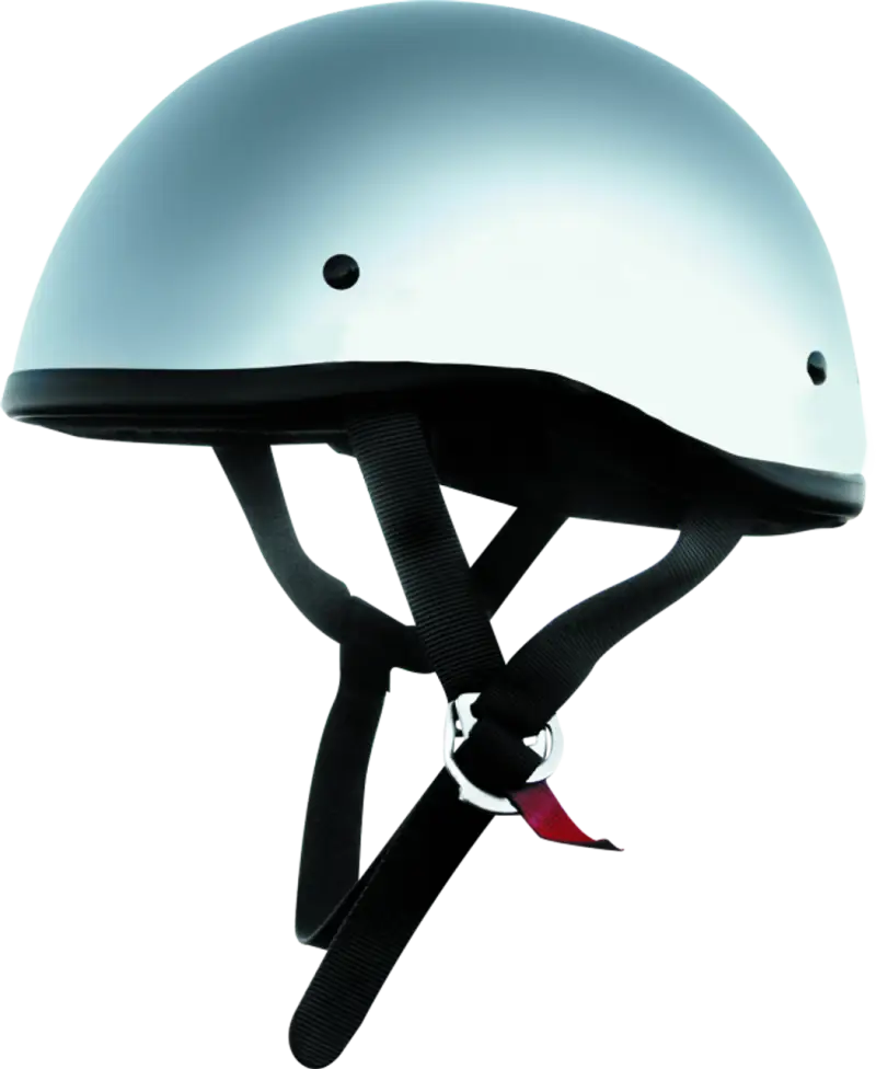 Silver motorcycle helmet from Skid Lids Original Helmet Chrome collection