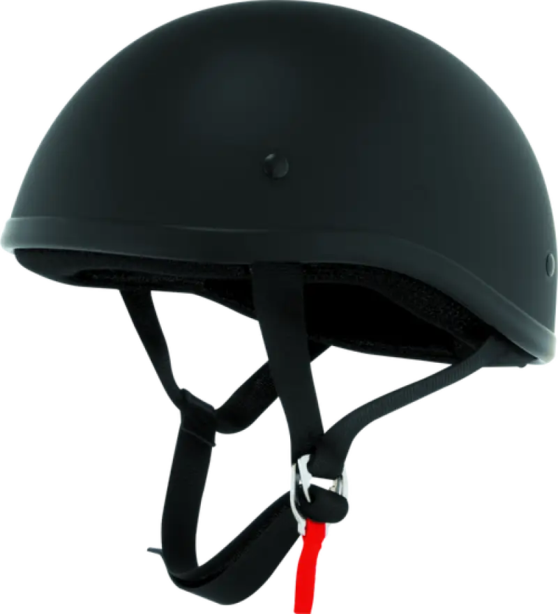 Matte black Skid Lids Original Helmet Flat Black 2XL, half-shell motorcycle helmet