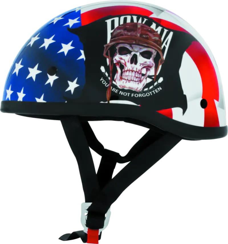 Patriotic Skid Lids POW MIA Original Helmet XL for motorcycle riders