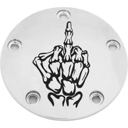 CUSTOM ENGRAVING SKUL24-04 Tc Timer Cover Bone Finger Chrome