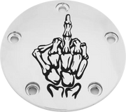 CUSTOM ENGRAVING SKUL24-04 Tc Timer Cover Bone Finger Chrome