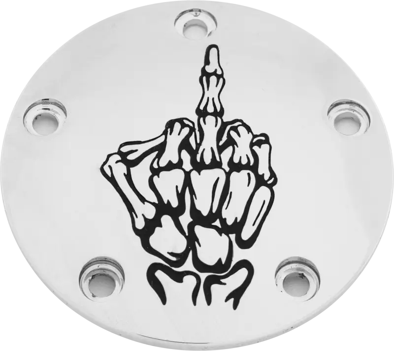 CUSTOM ENGRAVING SKUL24-04 Tc Timer Cover Bone Finger Chrome
