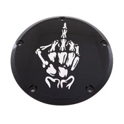 CUSTOM ENGRAVING SKUL24-12BG 7 Tc Derby Cover Bone Finger Black