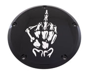 CUSTOM ENGRAVING SKUL24-12BG 7 Tc Derby Cover Bone Finger Black