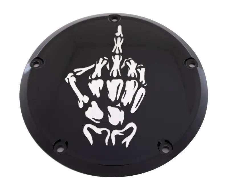 CUSTOM ENGRAVING SKUL24-12BG 7 Tc Derby Cover Bone Finger Black
