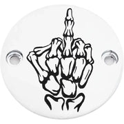 CUSTOM ENGRAVING SKUL24-63 M8 Timer Cover Bone Finger Chrome