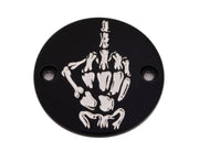 CUSTOM ENGRAVING SKUL24-63BG M8 Timer Cover Bone Finger Black