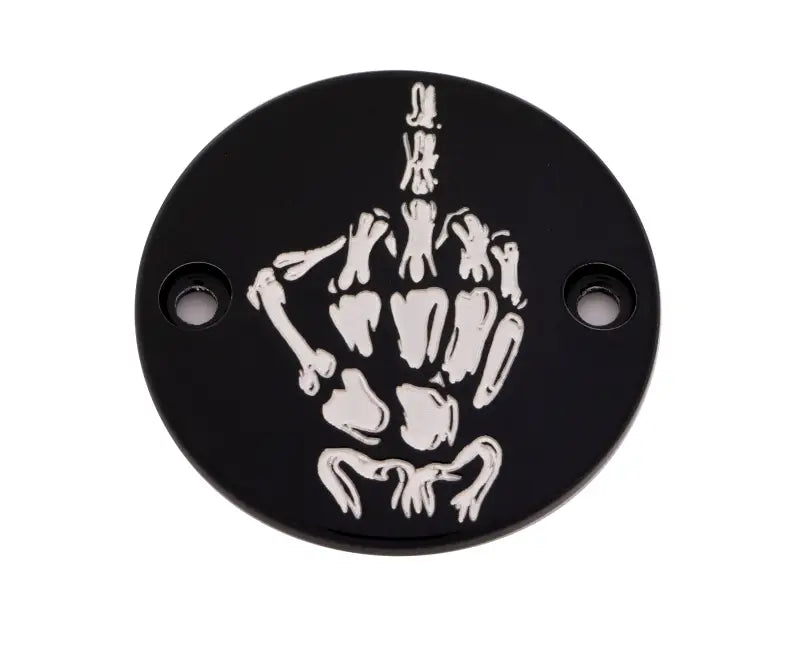 CUSTOM ENGRAVING SKUL24-63BG M8 Timer Cover Bone Finger Black