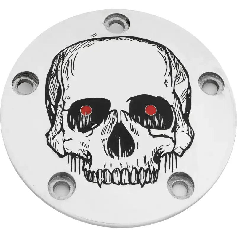 CUSTOM ENGRAVING SKUL33-04 Tc Timer Cover Skull Chrome