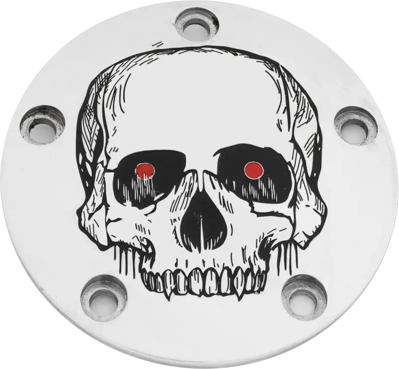 CUSTOM ENGRAVING SKUL33-04 Tc Timer Cover Skull Chrome