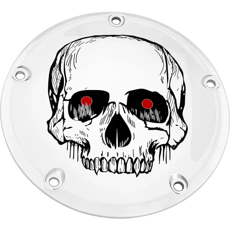CUSTOM ENGRAVING SKUL33-67 6 M8 Softail Derby Cover Skull Chrome