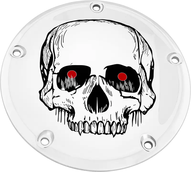 CUSTOM ENGRAVING SKUL33-67 6 M8 Softail Derby Cover Skull Chrome