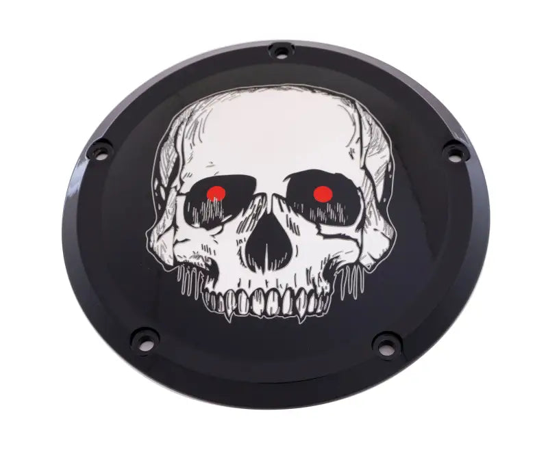 CUSTOM ENGRAVING SKUL33-67BG 6 M8 Softail Derby Cover Skull Black