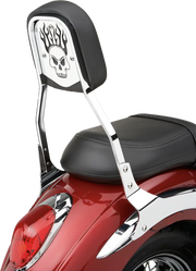 Backrest Insert Skull Chrome Fits Std - COBRA