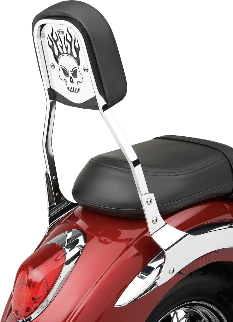 Backrest Insert Skull Chrome Fits Std - COBRA