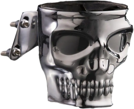 Skull Perch Mount Holder Chrome - Powersports
