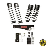 Automotive suspension lift kit for Jeep Wrangler with 2.5in lift kit components and springs