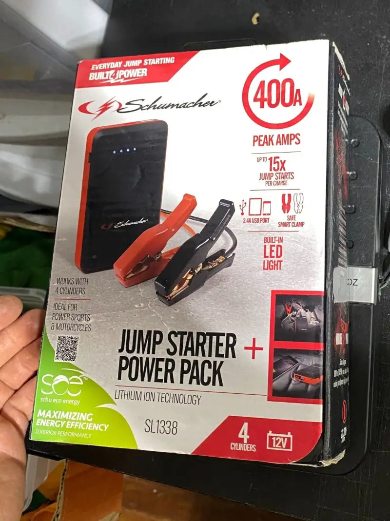 SL1338 Schumacher 400 Peak Amp Lithium Ion Jump Start - Battery Portable Starter