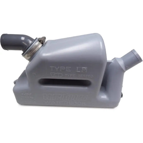 Gray plastic tank with hose attachments for SLANG40 Vetus Rubber Exhaust Hose 40 Mm Inter