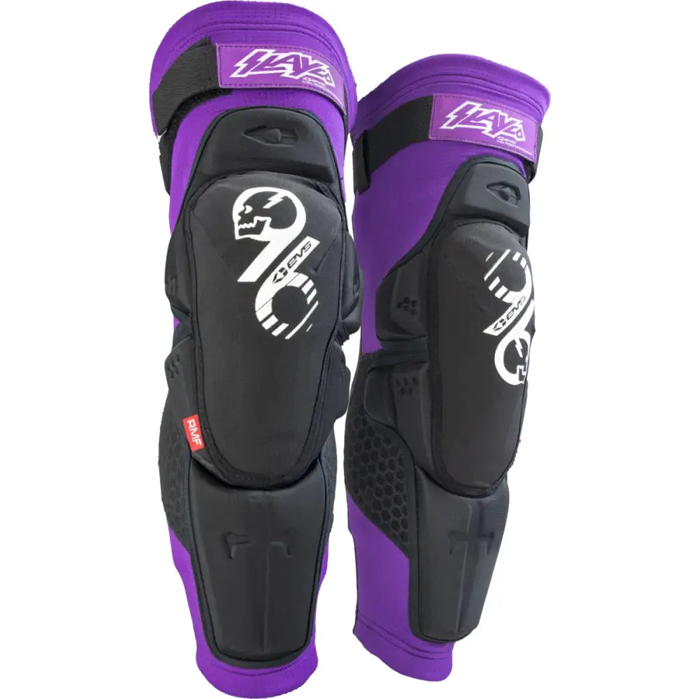SLAYCO 96 Knee Pad L/XL product image; low profile, CE LEVEL 2 certified, RMF reactive memory foam, bio-foam, silicone grippers, HEXPRENE fabric, increased mobility, maximum airflow; ideal for freestyle MX, motocross, dual sport riders.
