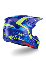 Sm7 Deed Helmet Blue/Ylw Fluo Glossy Lg - ALPINESTARS