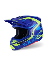 Sm7 Deed Helmet Blue/Ylw Fluo Glossy Lg - ALPINESTARS