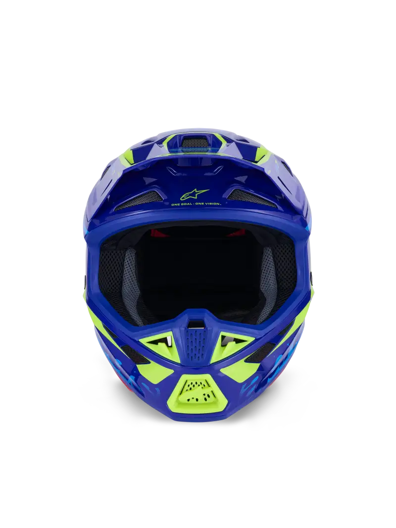 Sm7 Deed Helmet Blue/Ylw Fluo Glossy Lg - ALPINESTARS