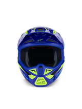 Sm7 Deed Helmet Blue/Ylw Fluo Glossy Lg - ALPINESTARS