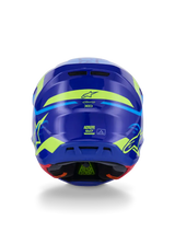 Sm7 Deed Helmet Blue/Ylw Fluo Glossy Lg - ALPINESTARS
