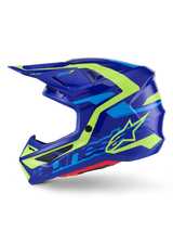 Sm7 Deed Helmet Blue/Ylw Fluo Glossy Lg - ALPINESTARS