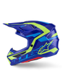 Sm7 Deed Helmet Blue/Ylw Fluo Glossy Lg - ALPINESTARS