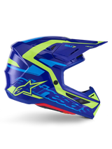 Sm7 Deed Helmet Blue/Ylw Fluo Glossy Lg - ALPINESTARS