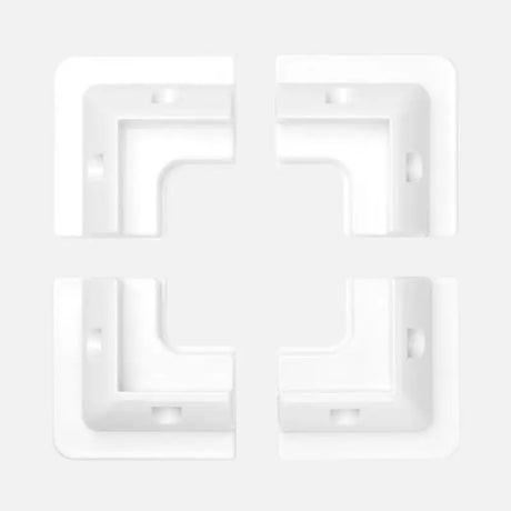 Four white plastic corner brackets for Redarc Corner Solar Panel Mount for solar setups