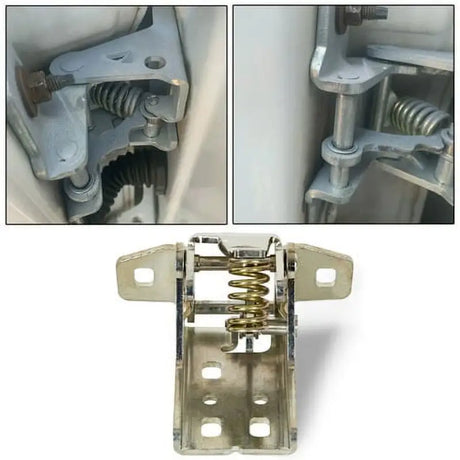 Automotive door hinge with spring for Smitty Bilt Upper Door Passenger Side