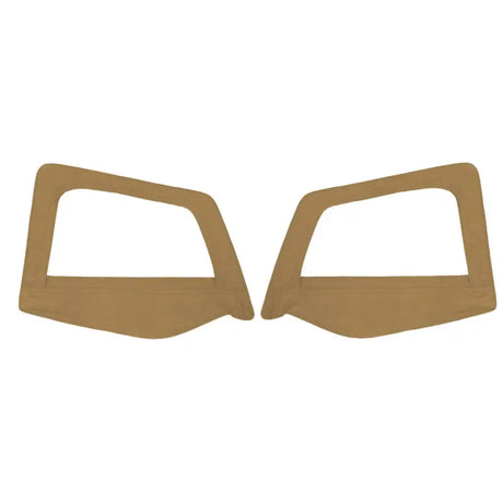 Tan Jeep Wrangler soft upper doors with weather-resistant wrgl door skin for off-road fun