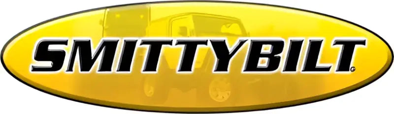 Smittybilt yellow black logo sticker on Samurai replacement top 98511