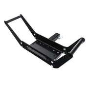 Black metal winch mounting plate on Smittybilt Winch Cradle for Smittybilt Winch