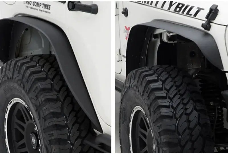 Black Smittybilt XRC Fender Flare Kit 4Pc for rugged off-road look